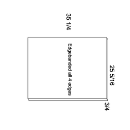 Palermo Gloss White Base Overlay Panel 25-5/16" x 35-1/4" x 3/4"