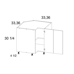 Palermo Gloss White Base Easy Reach Cabinet 33" x 34-1/2" x 24"