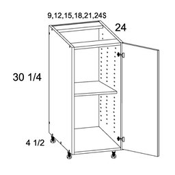 Palermo Gloss White Full Height Door Base Cabinet 21" x 34-1/2" x 24"