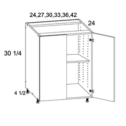 Palermo Gloss White Full Height Door Base Cabinet 24" x 34-1/2" x 24"