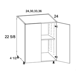 Palermo Gloss White Desk Base Cabinet 36" x 27-1/8" x 24"
