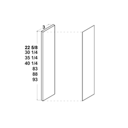 Palermo Gloss White Filler Overlay 2 7/8" x 22 1/2" x 3/4"