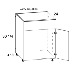 Palermo Gloss White Sink Base Cabinet with False Drawer Front 24" x 34-1/2" x 24"
