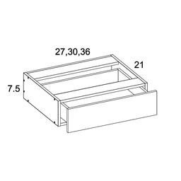 Palermo Gloss White Vanity Knee Drawer 27" x 7-1/2" x 21"