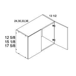 Palermo Gloss White Two Door Wall Stacker Cabinet 24" x 12-5/8" x 13-1/2"