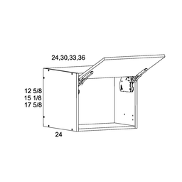 Palermo Gloss White Blum Flip Up Door Wall Cabinet 24" x 12-5/8" x 24"