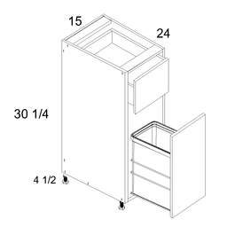 Palermo Gloss White Base with Single Trashcan Pullout 15" x 34-1/2" x 24"