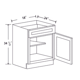 In-Stock Shaker White Single Door Base, 18"