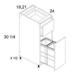 Palermo Gloss White Base with Single Trashcan Pullout 18" x 34-1/2" x 24"