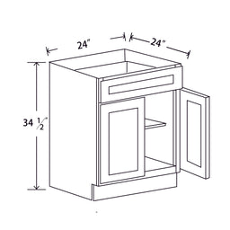 In-Stock Shaker White Two Door Base, 24"