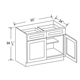 In-Stock Shaker White Two Door Base, 33"