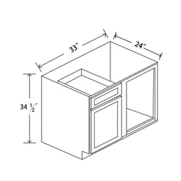 In-Stock Shaker White Blind Base Corner, 33"