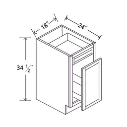 In-Stock Shaker White Waste Basket Base, 18"
