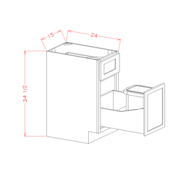 Shaker Trash Can Pullout Base Kit, 15"