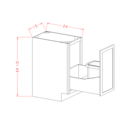 Shaker Trash Can Full Height Pullout Base Kit, 15"