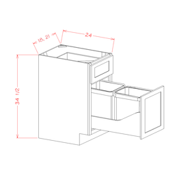 Shaker Trash Can Pullout Base Kit, 18"