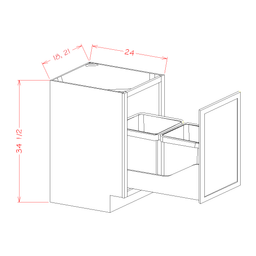 Edgeline Trash Can Full Height Pullout Base Kit, 21"