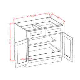 Shaker Single Rollout Shelf Base Kit, 30"