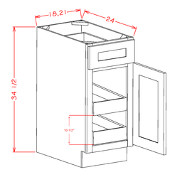 Shaker Double Rollout Shelf Base Kit, 18"