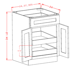 Shaker Double Rollout Shelf Base Kit, 24"