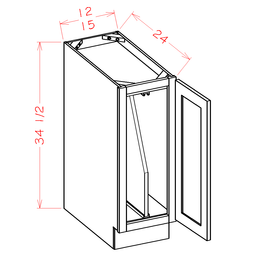 Shaker Tray Divider Base Kit Full Height Door, 15"