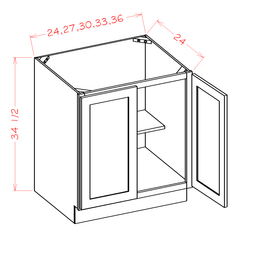 Shaker Vanity Sink Cabinet Full Height Door, 30"