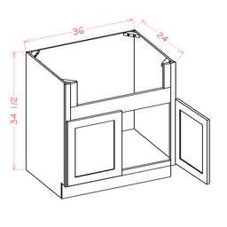 Shaker Wall Farm Sink Base, 36"