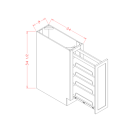 Shaker Pullout Organizer Shelf Base Kit, 9"