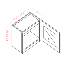 Shaker Wall Stacker Cabinets, 12" x 12"
