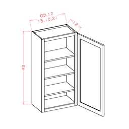 Edgeline Single Door Wall Cabinet, 9" x 42"