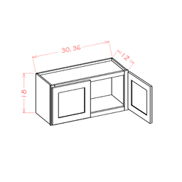 Shaker Wall Bridge Cabinet, 30" x 18"