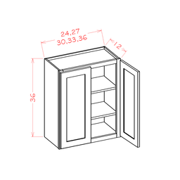 Shaker Double Door Wall Cabinet, 24" x 36"