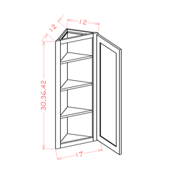 Shaker Angled Wall Cabinet, 12" x 30"
