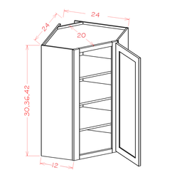 Shaker Diagonal Corner Wall Cabinet, 42" x 24"