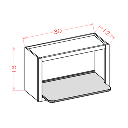 Shaker Wall Microwave Shelf Cabinet, 30" x 18"