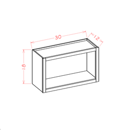 Shaker Wall Open Cabinet, 30" x 18"