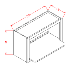 Shaker Wall Microwave Cabinet Kit, 30" x 18"