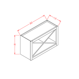 Shaker Wall X Rack Cabinet Kit, 30" x 18"
