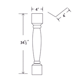 In-Stock Shaker White Decorative Leg