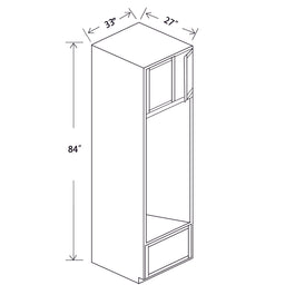 In-Stock Shaker White Tall Oven Pantry, 33" x 84" x 27"