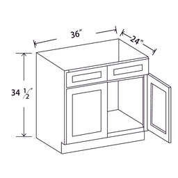In-Stock Shaker White Sink Base, 36"