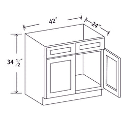 In-Stock Shaker White Sink Base, 42"