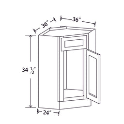 In-Stock Shaker White Sink Base Diagonal, 36"