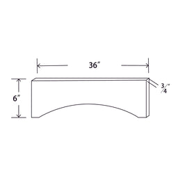 In-Stock Shaker White Large Arch Valence, 36"