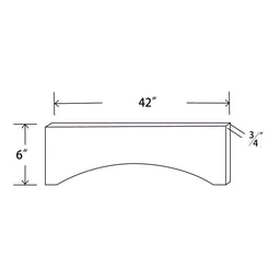 In-Stock Shaker White Large Arch Valence, 42"