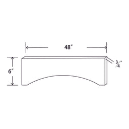 In-Stock Shaker White Large Arch Valence, 48"