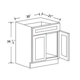 In-Stock Shaker White Vanity, 30"