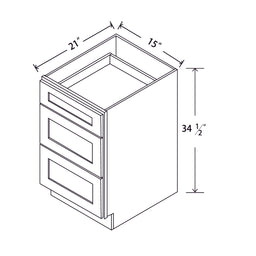 In-Stock Shaker White Vanity Drawer Base, 15"