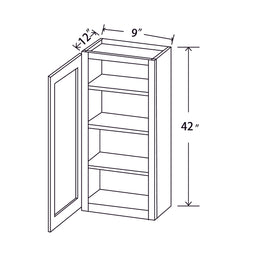 In-Stock Shaker White Wall Cabinet, 9" x 42"