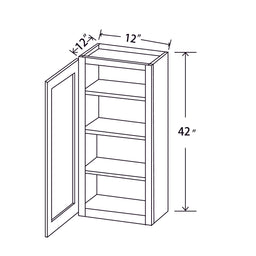 In-Stock Shaker White Wall Cabinet, 12" X 42"